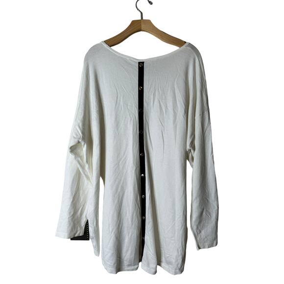 Soft Surroundings Women's Plus 2X Trieste Button-Back Cream Sweater - Picture 6 of 9